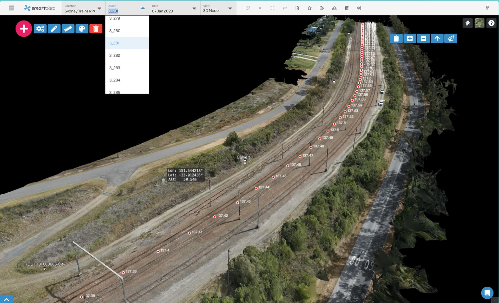 SmartData point cloud and 3D visualisation for Gaussian Splat workflows
