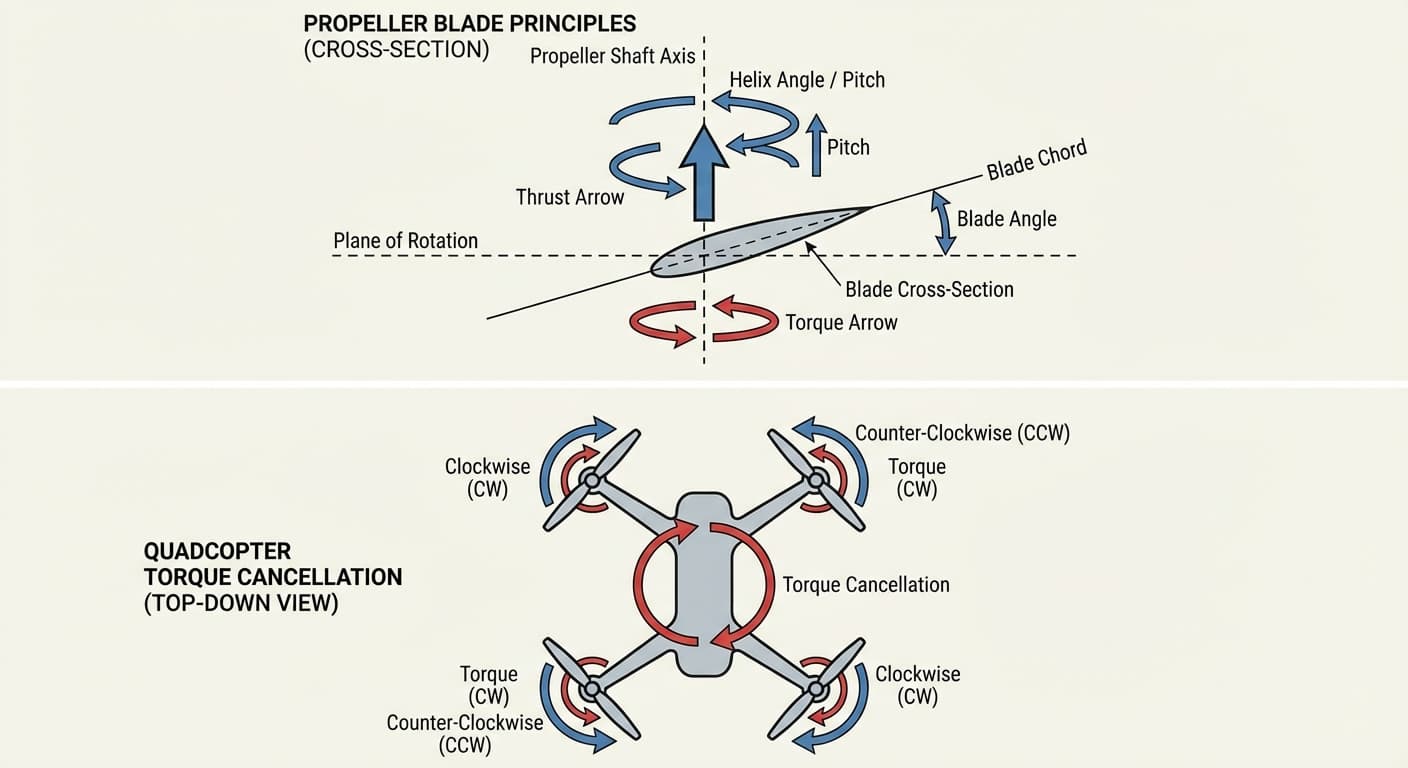 Propeller and rotor principles diagram