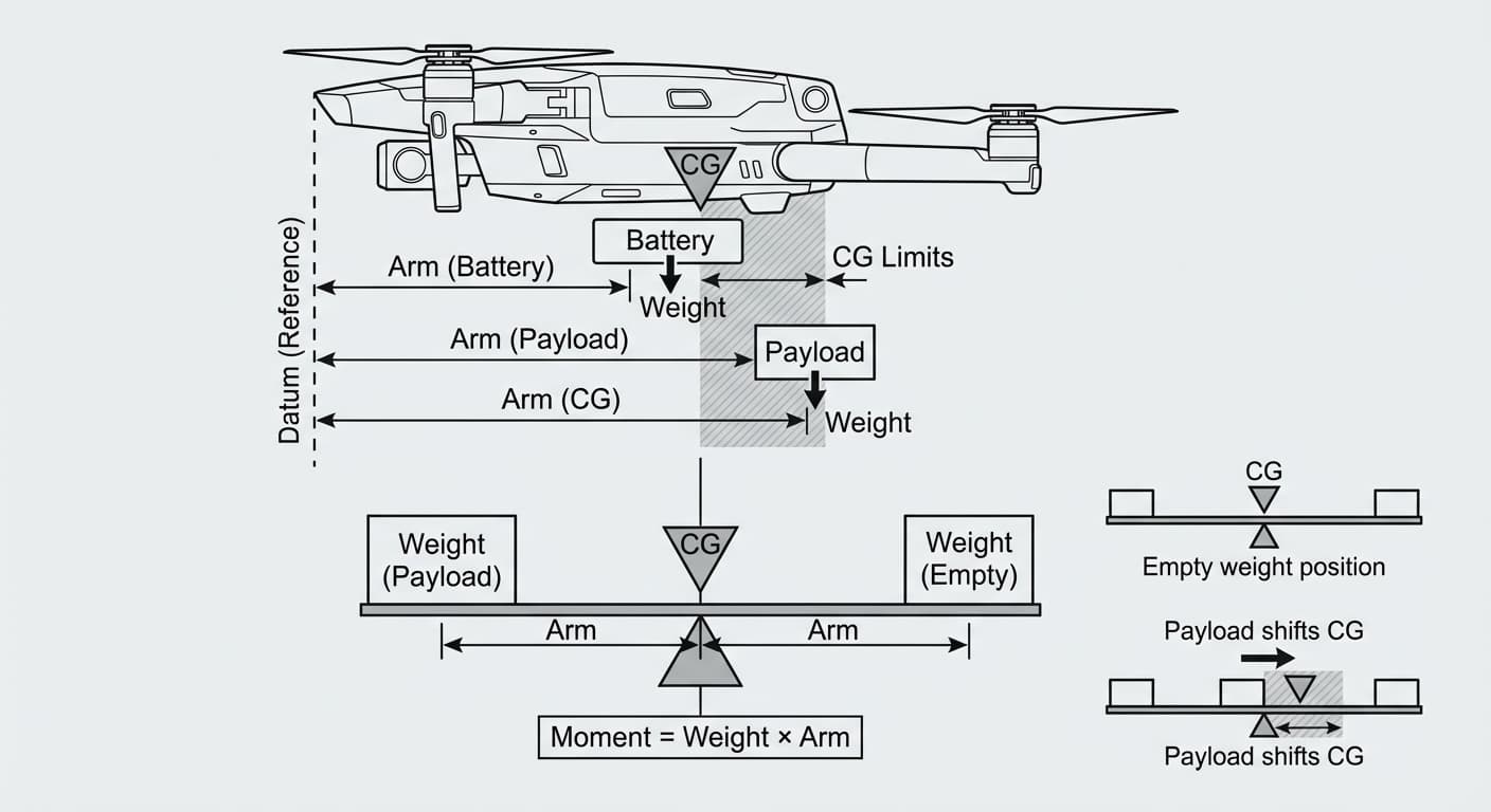 Weight and balance diagram for RPA operations